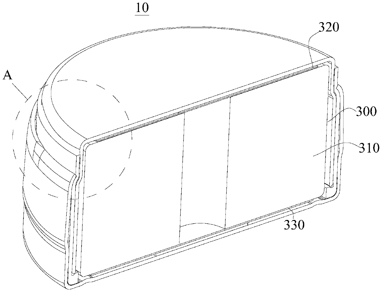 Gradient hemmed battery