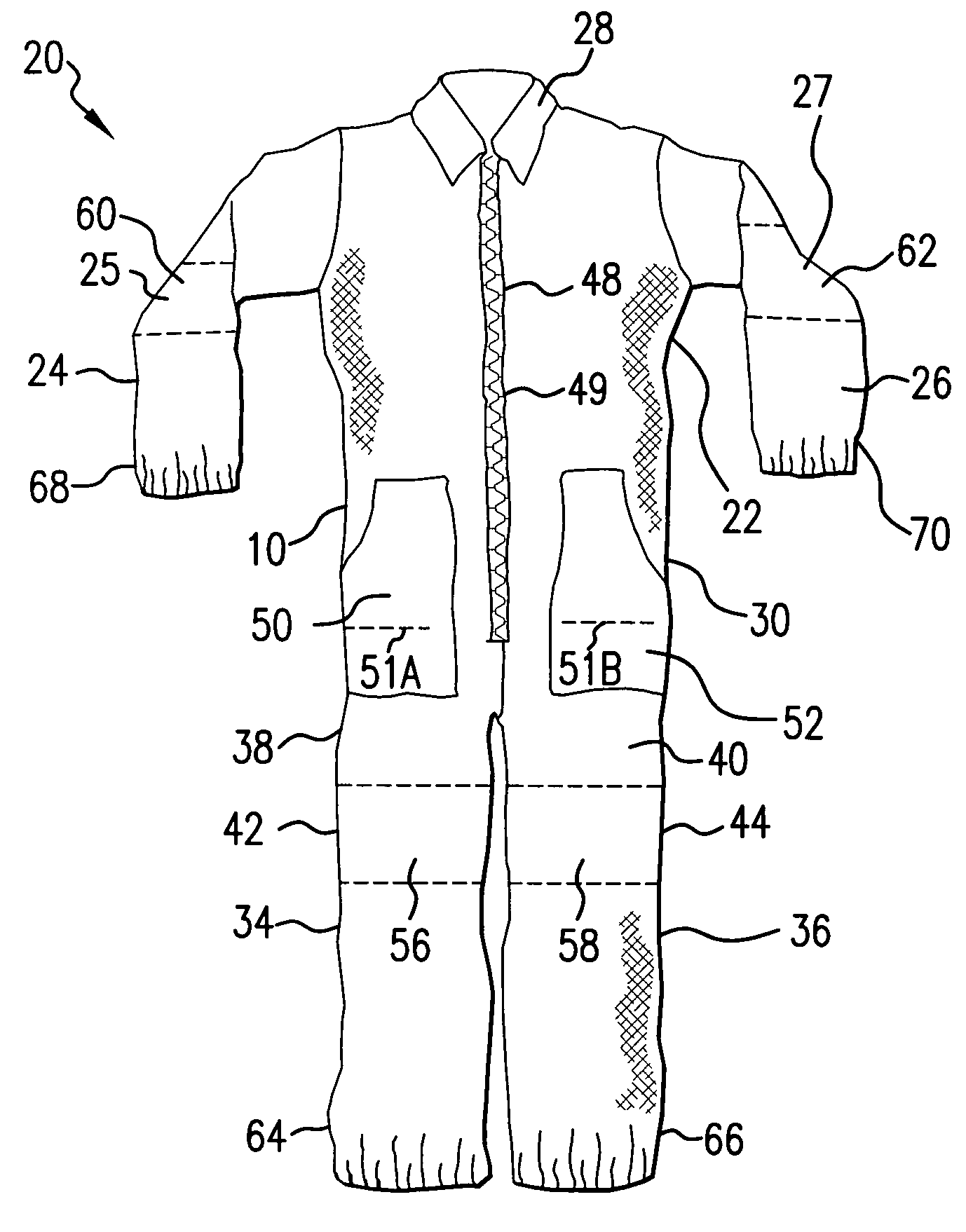 Disposable non-woven, flame-resistant coveralls and fabric therefor