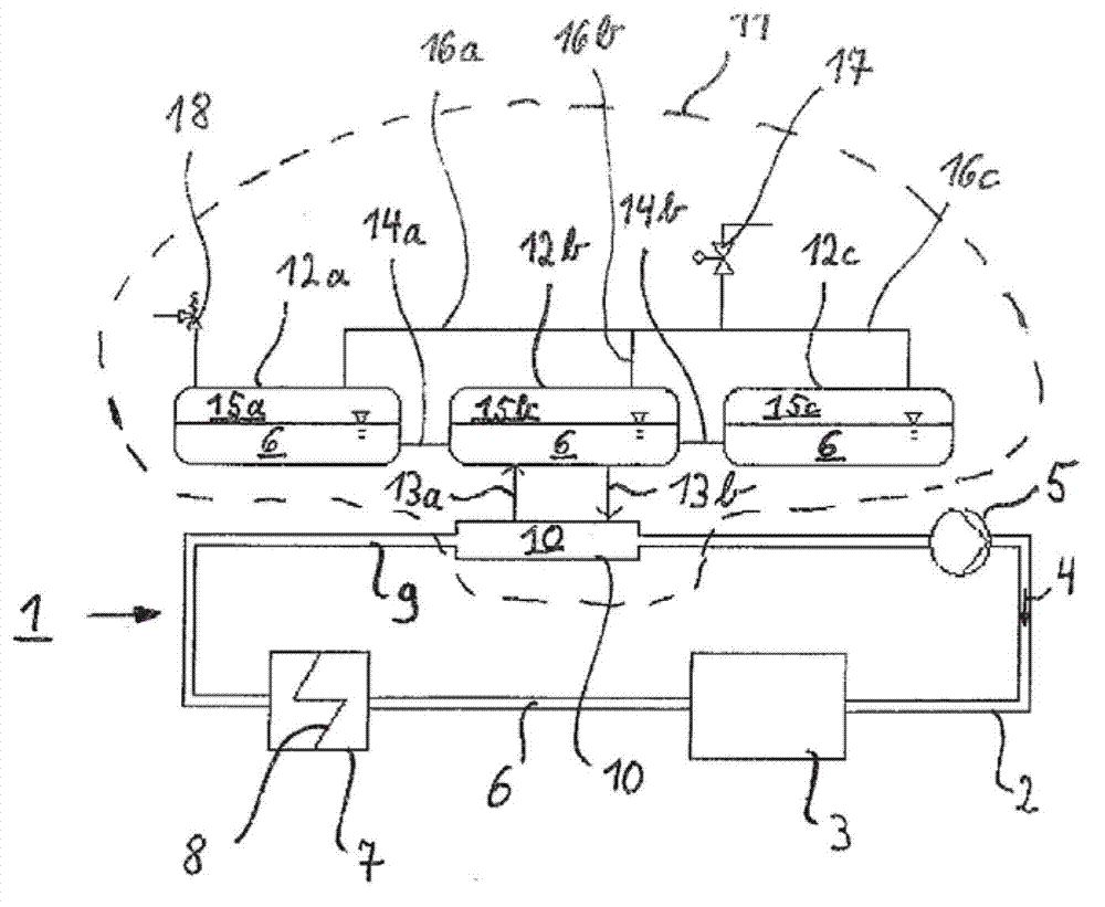 Expansion system in heat-transfer-medium circuit of solar-thermal power plant