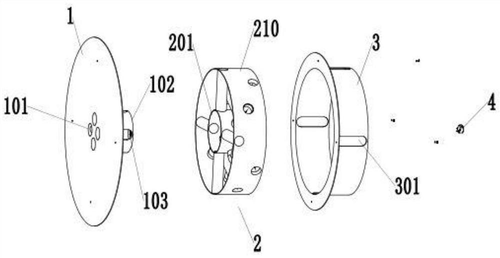 Fresh air volume switching rotary device and air conditioner