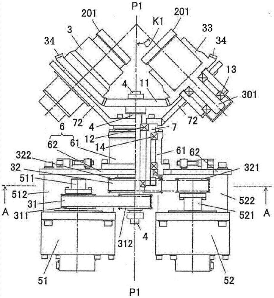 Stirring and defoaming device