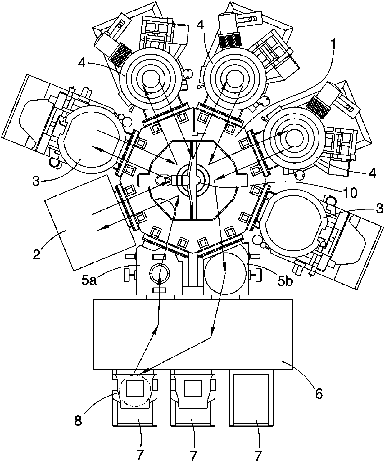 Aluminum attachment method and vacuum conveying cavity structure of metallic thin film coating machine