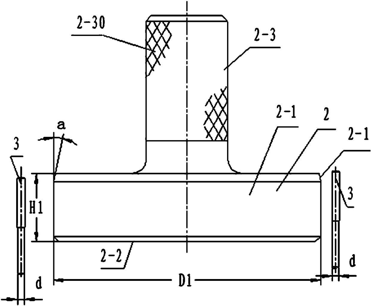 Gauge for measuring maximum and minimum values of intervals between rods of internal spline on part