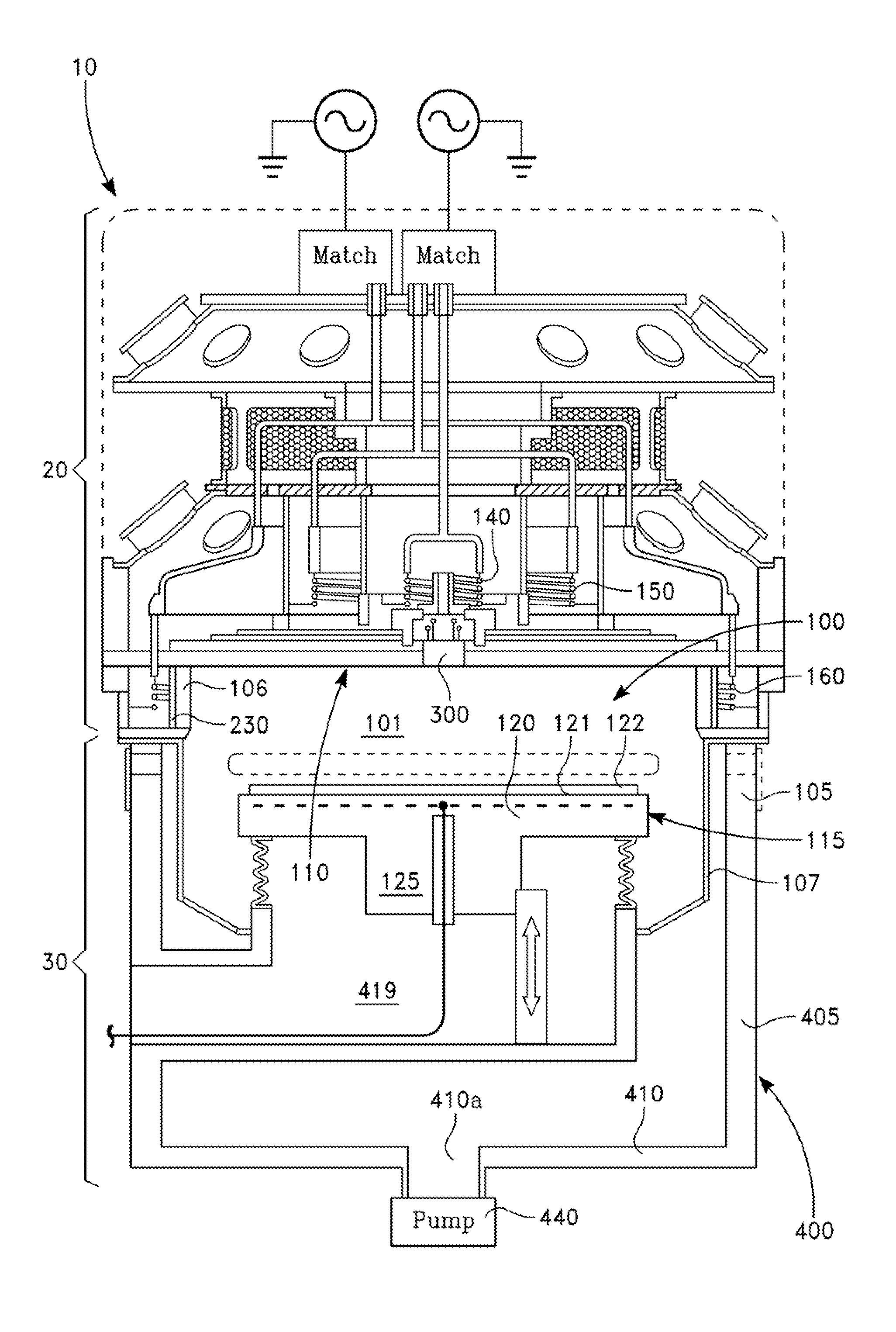 Inductively coupled plasma source with plural top coils over a ceiling and an independent side coil