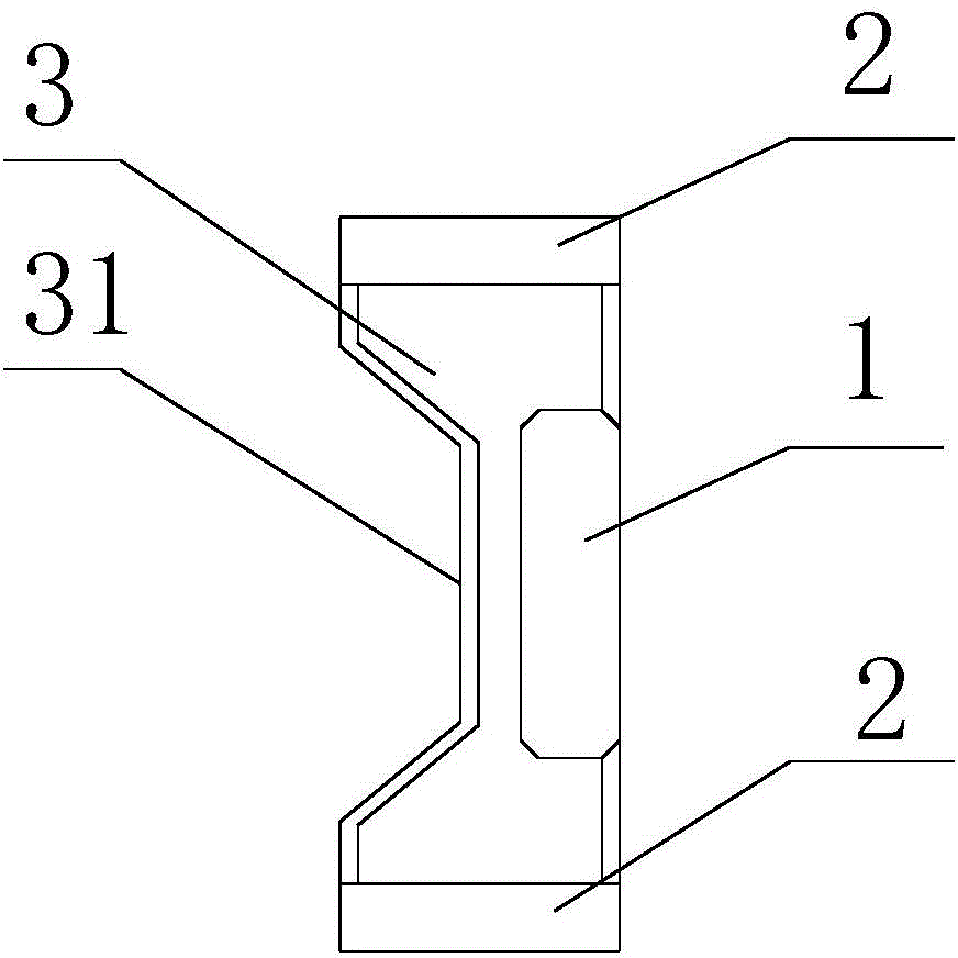 E-shaped bias magnetic core and circuit board using magnetic core