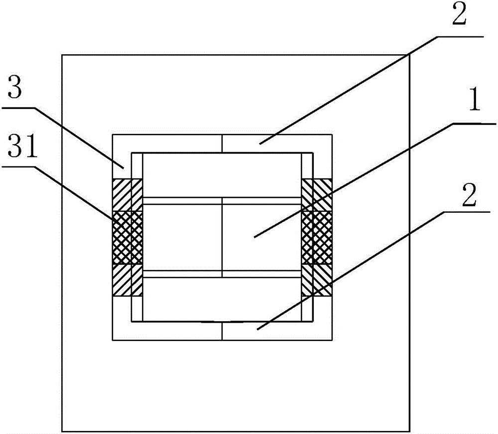 E-shaped bias magnetic core and circuit board using magnetic core