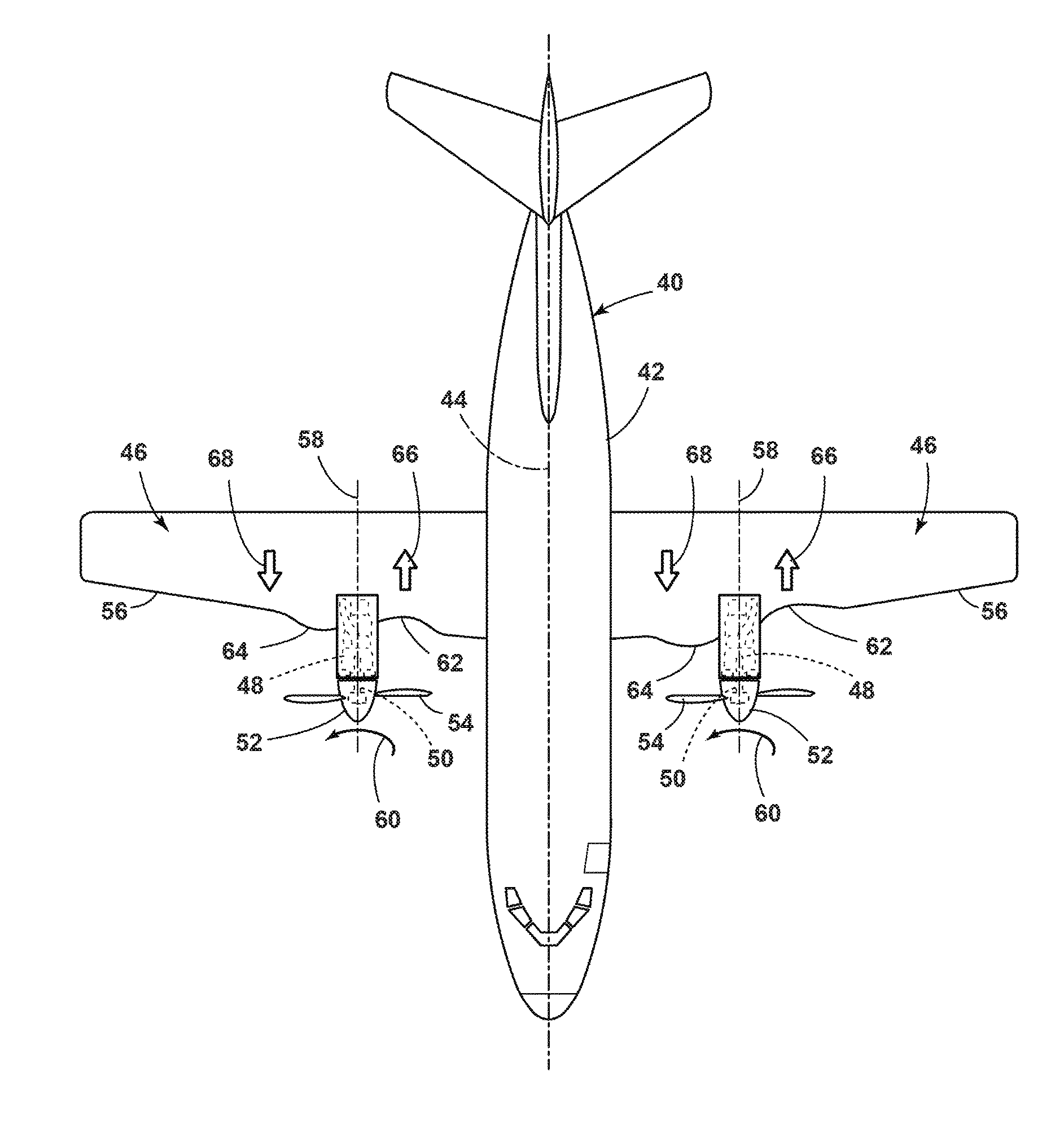 Aircraft and method of countering aerodynamic effects of propeller wake