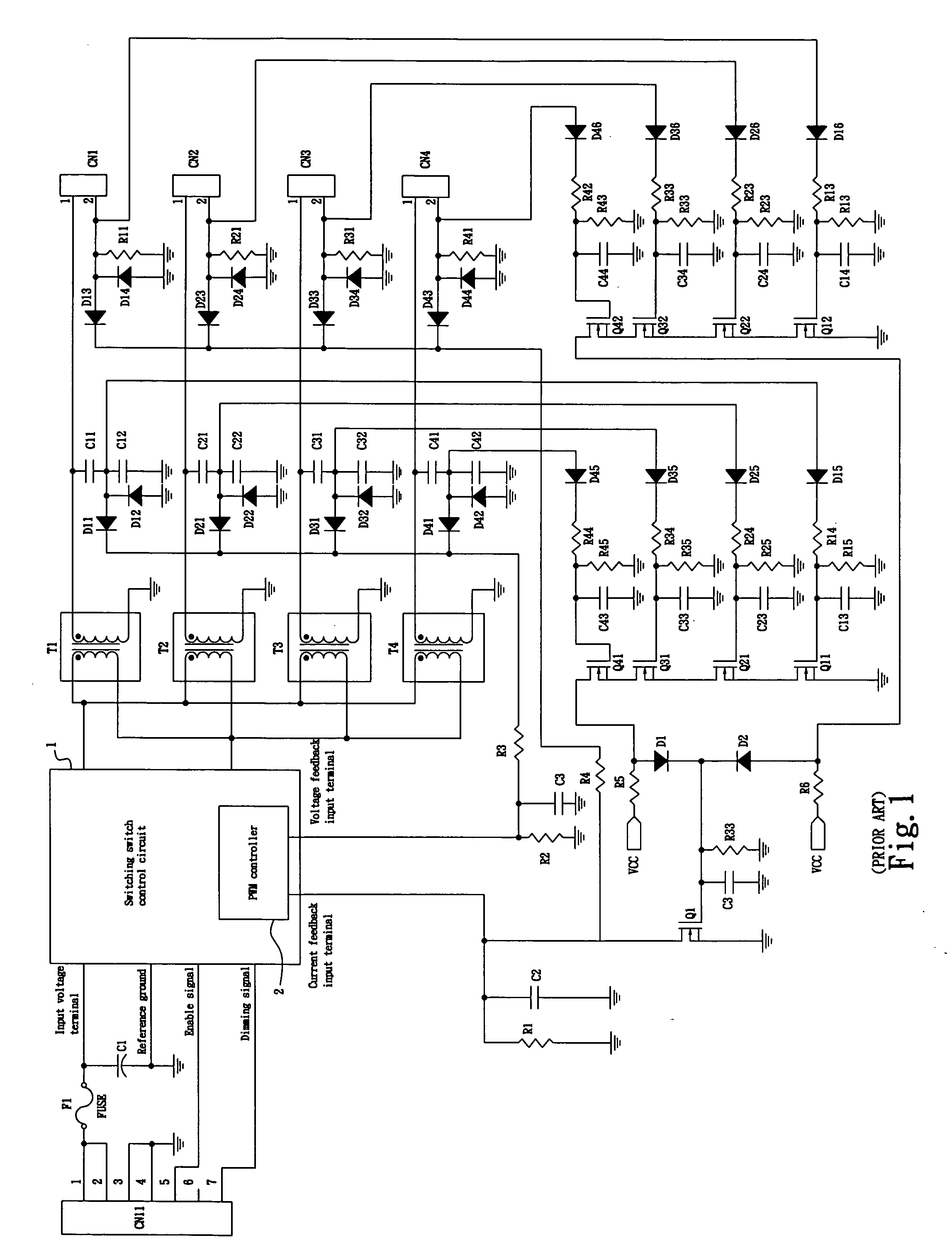 Feedback and protection circuit of liquid crystal display panel backlight apparatus