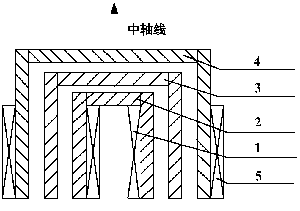 Multi-layer electromagnetic shielding pulse far-field eddy current detection sensor