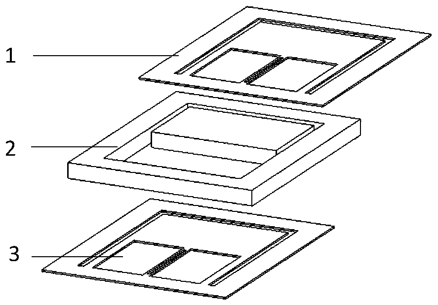 Chip of Z-direction sensitive quartz vibration beam accelerometer based on quartz on silicon (QoS) technology, processing technology and accelerometer