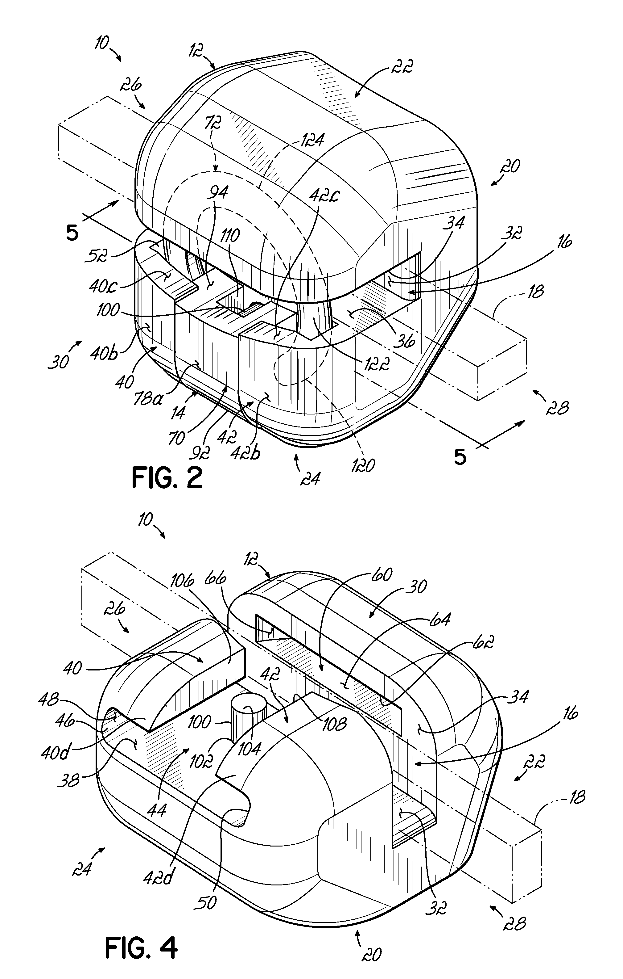 Self-ligating orthodontic bracket having undercuts and related methods