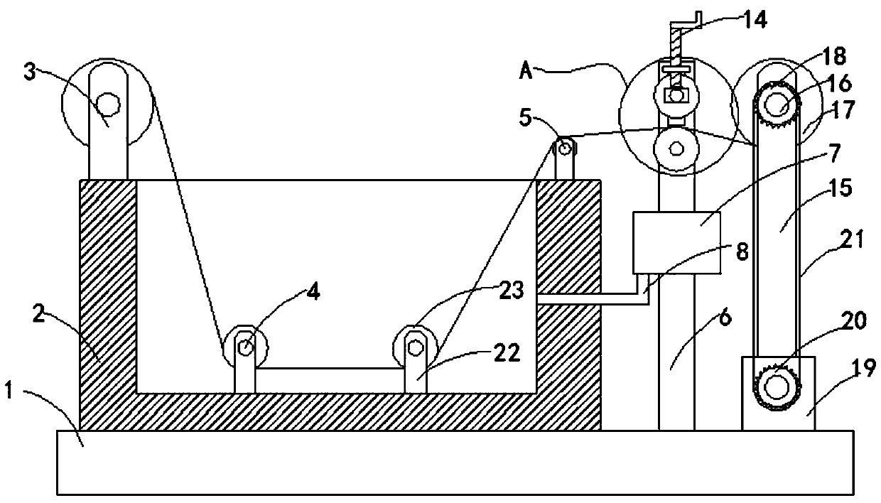 Chemical plating device with guide wheel