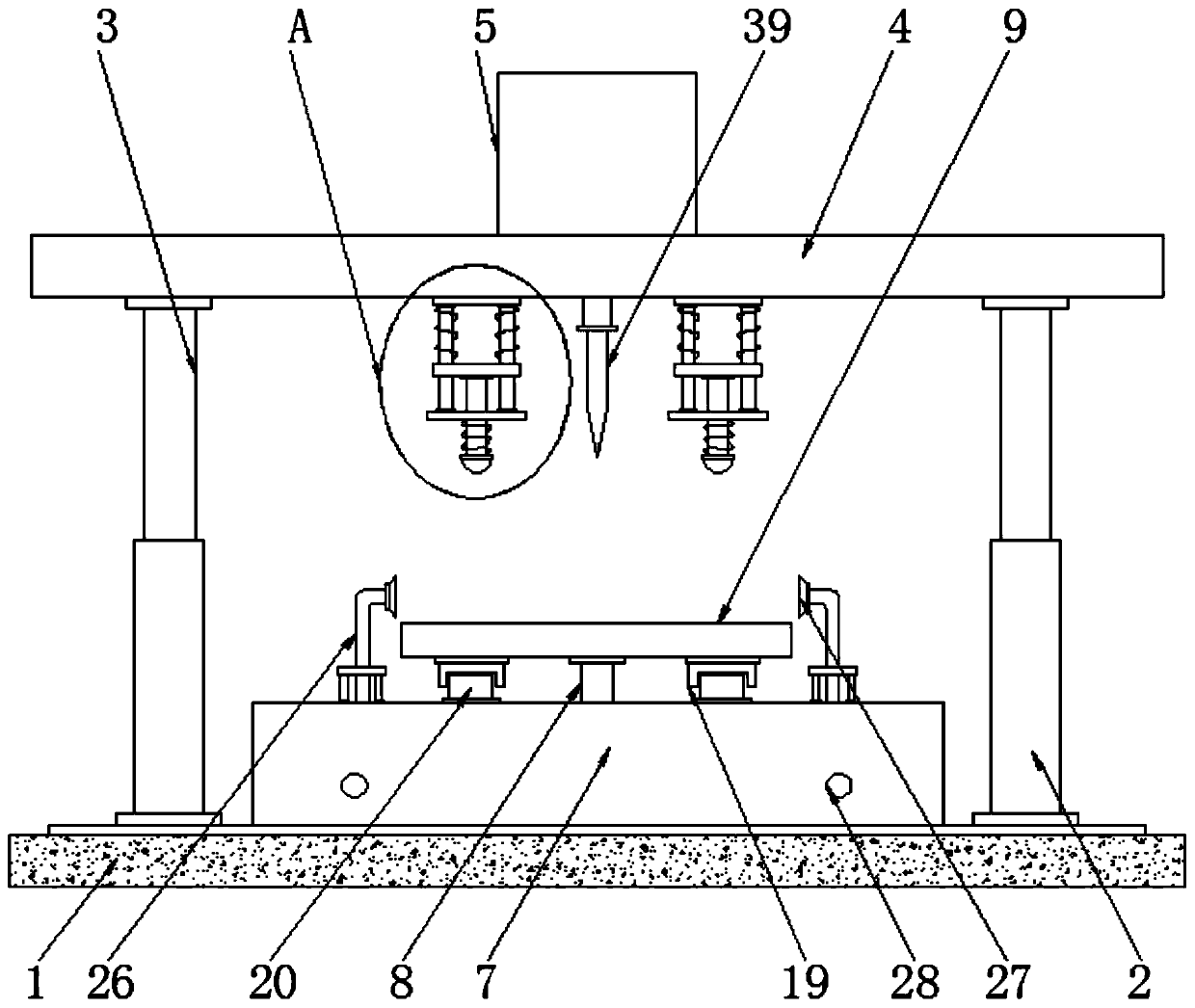 Drilling machine for mechanical part machining