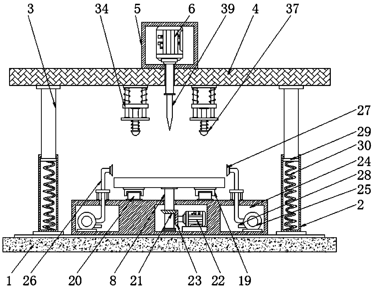 Drilling machine for mechanical part machining