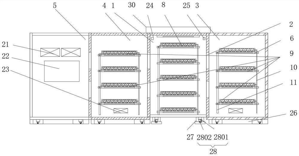 Indoor cultivation method for industrial hemp for floral leaves and seedling cultivation device of industrial hemp