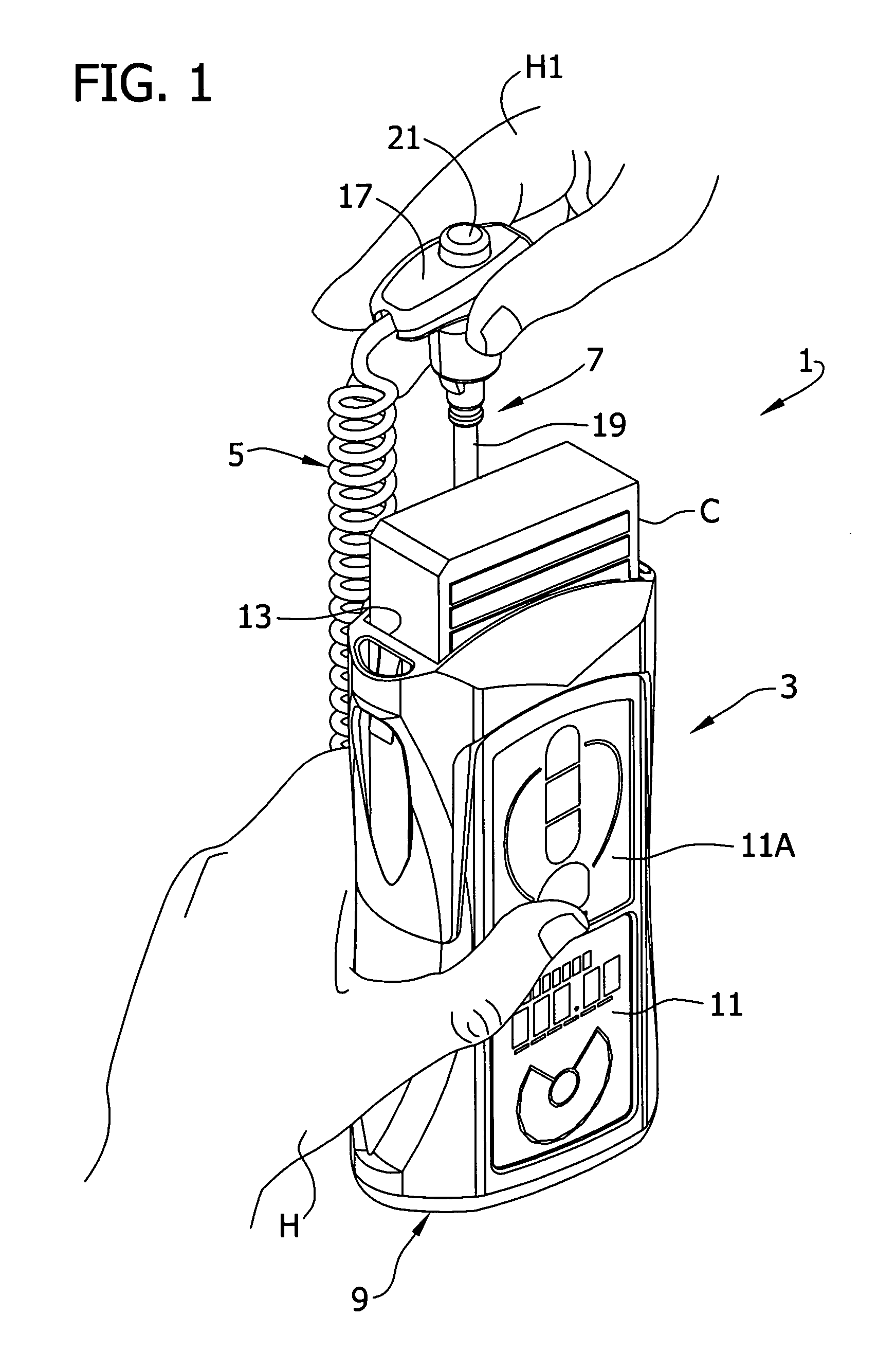 Electronic thermometer with sensor location