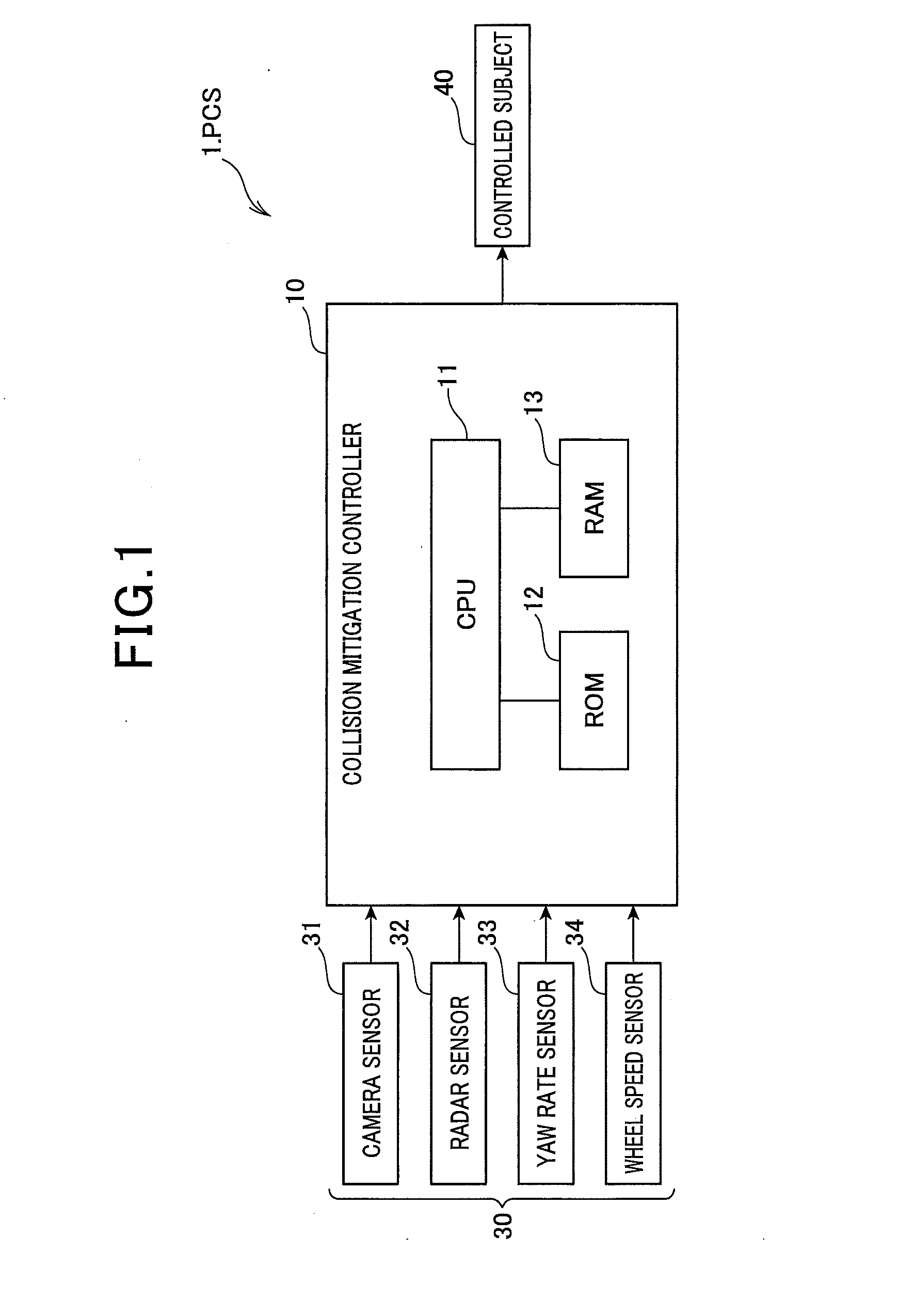 Collision determination device and collision mitigation device