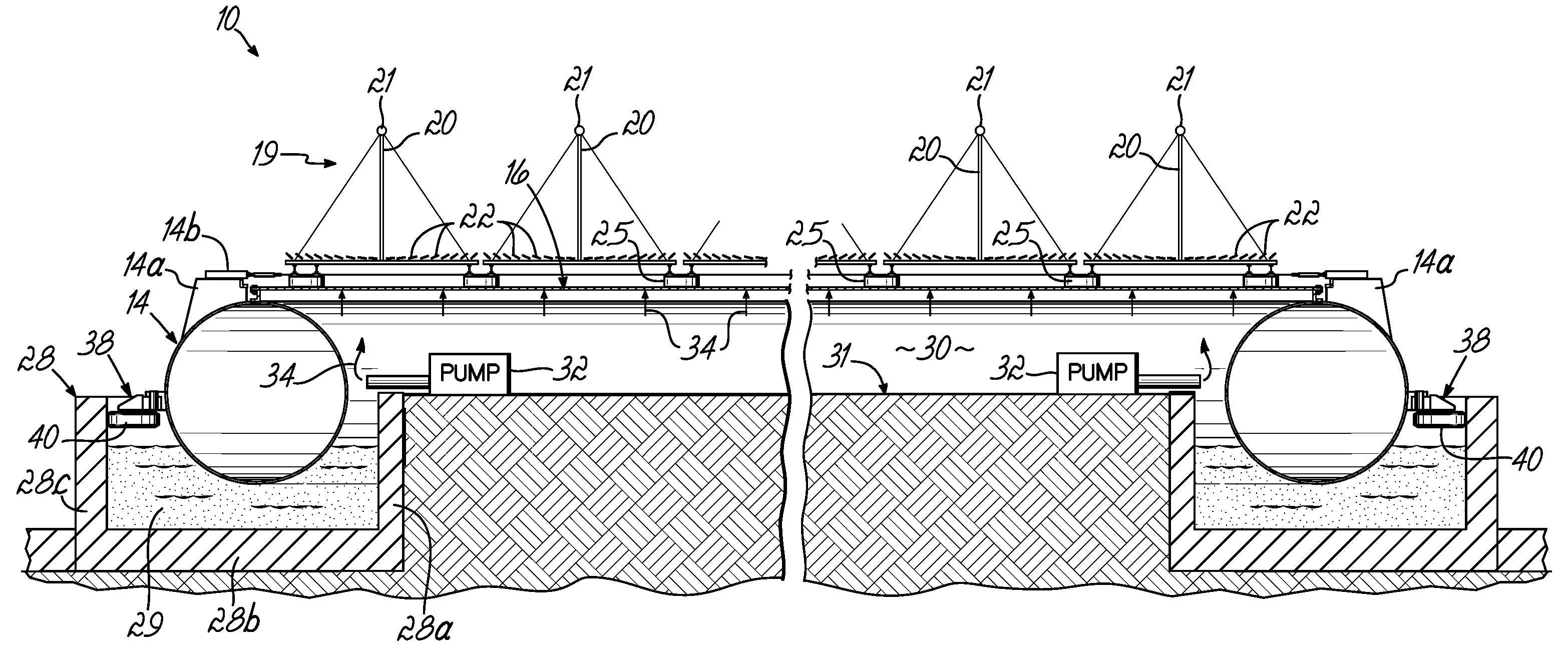 Man made island with solar energy collection facilities