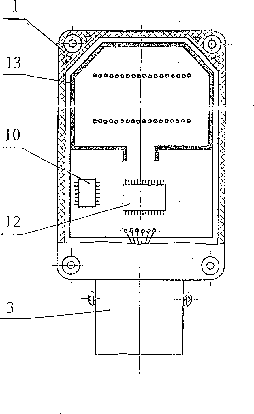 Open canal water level flow mensuring instrument capable of radio operatied