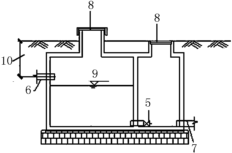 Oil-water separation type emergency oil storage pool for transformer of 66kV substation