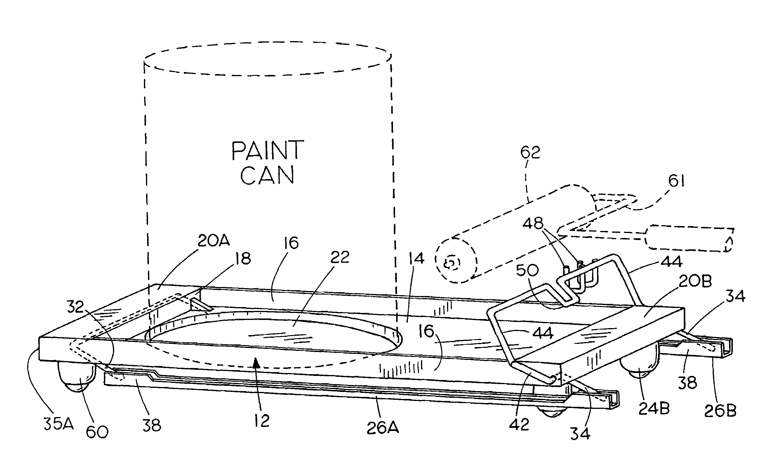 Mobile paint container support