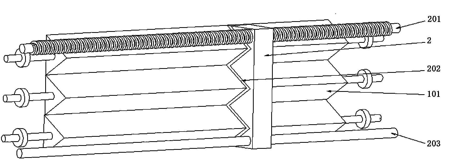 Blackboard with three surfaces capable of being turned