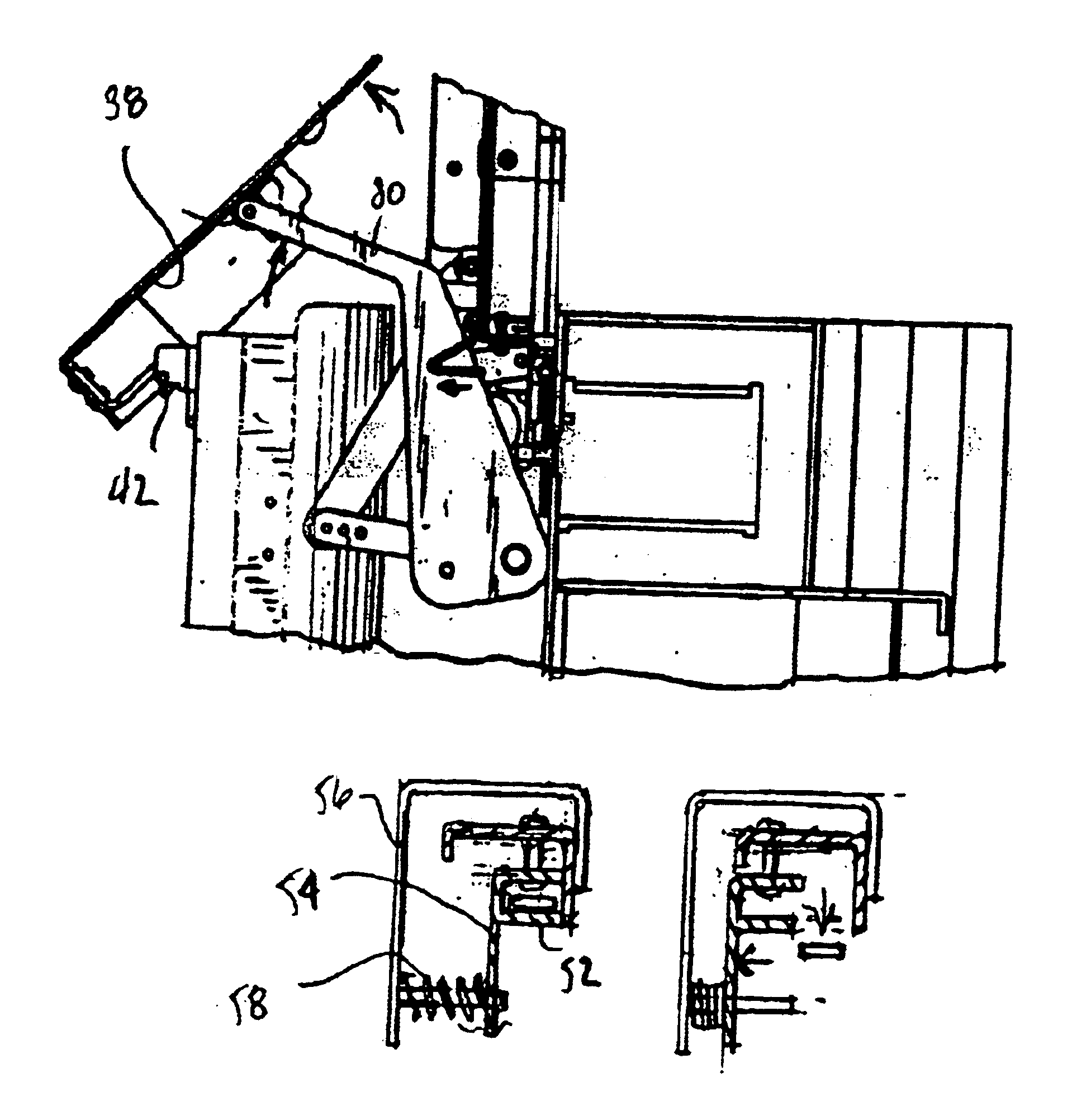 Strapping machine with automatic chute opening system