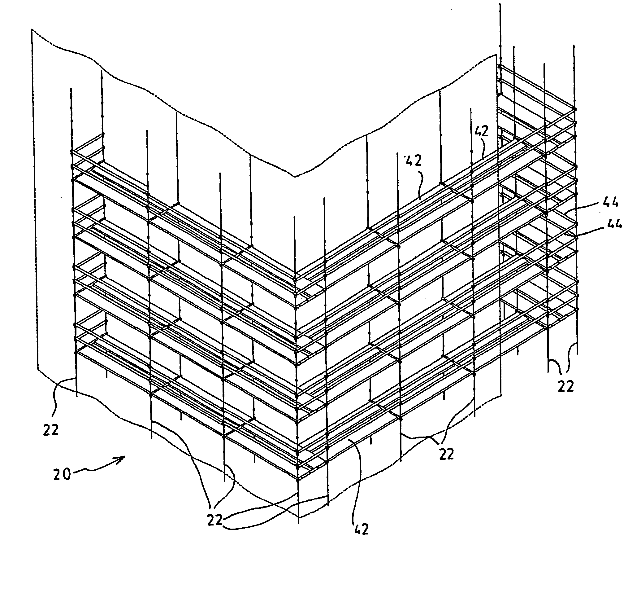 Suspended cable scaffold assembly