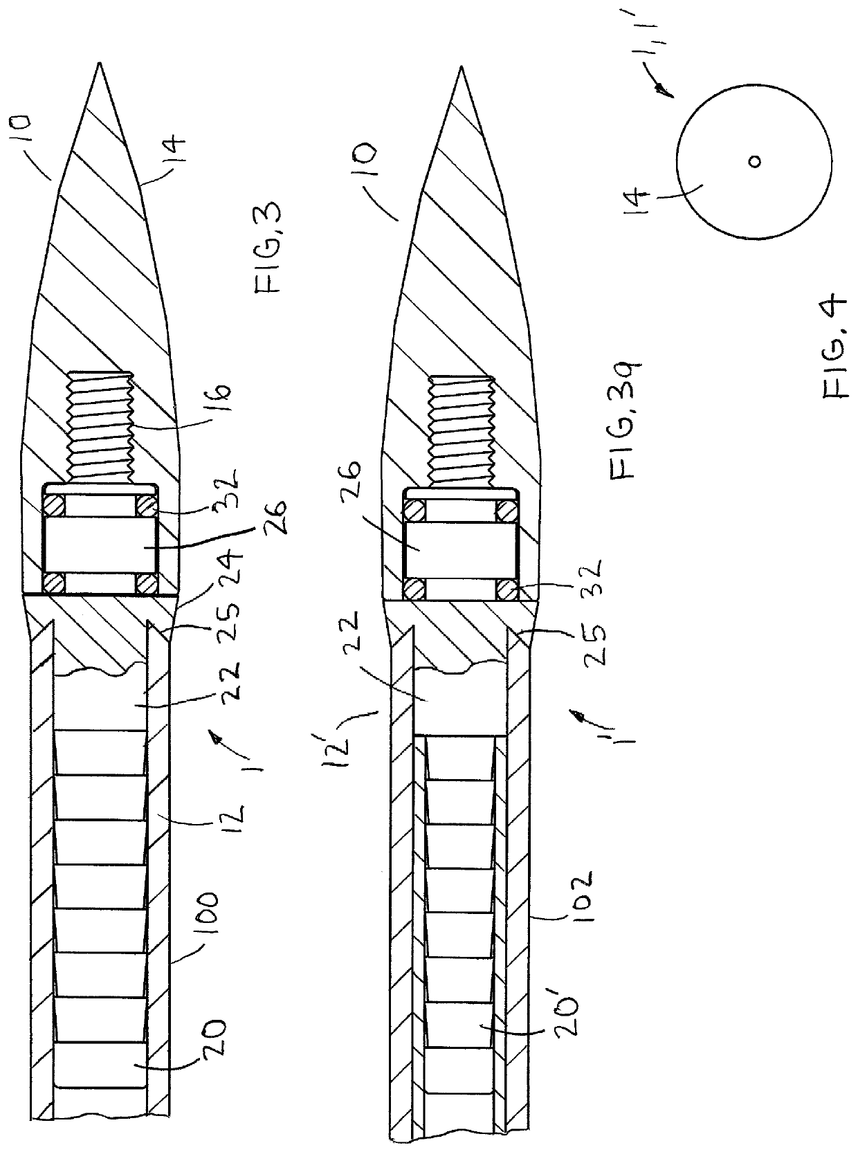 Arrow insert with threaded stem for retaining an arrow tip