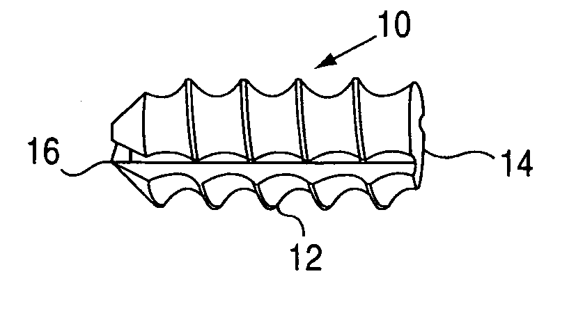 Threaded suture anchor and inserter device