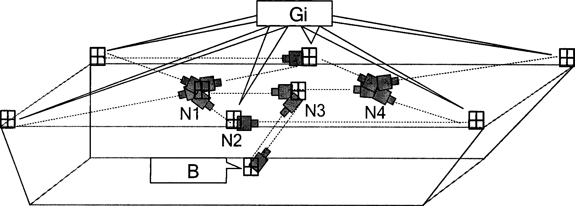 Video recorder network shooting measurement method and apparatus for large structure attitude and displacement deformation