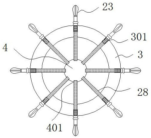 Rudder decorating part assembly device capable of achieving fixed-length cutting of rudder stock