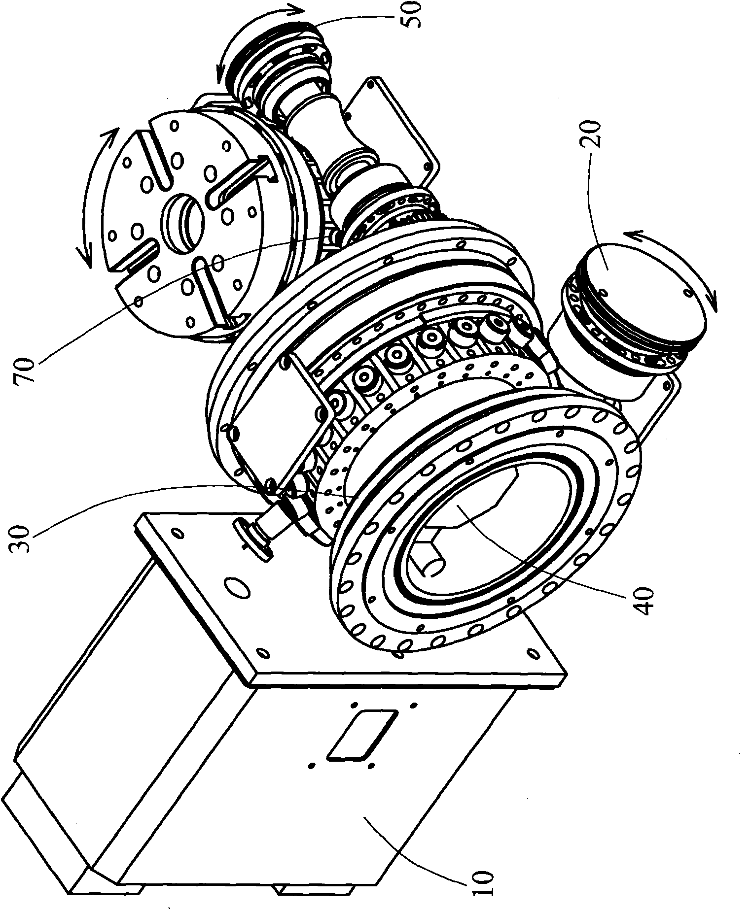 Five-face drilling-tapping central machine structure