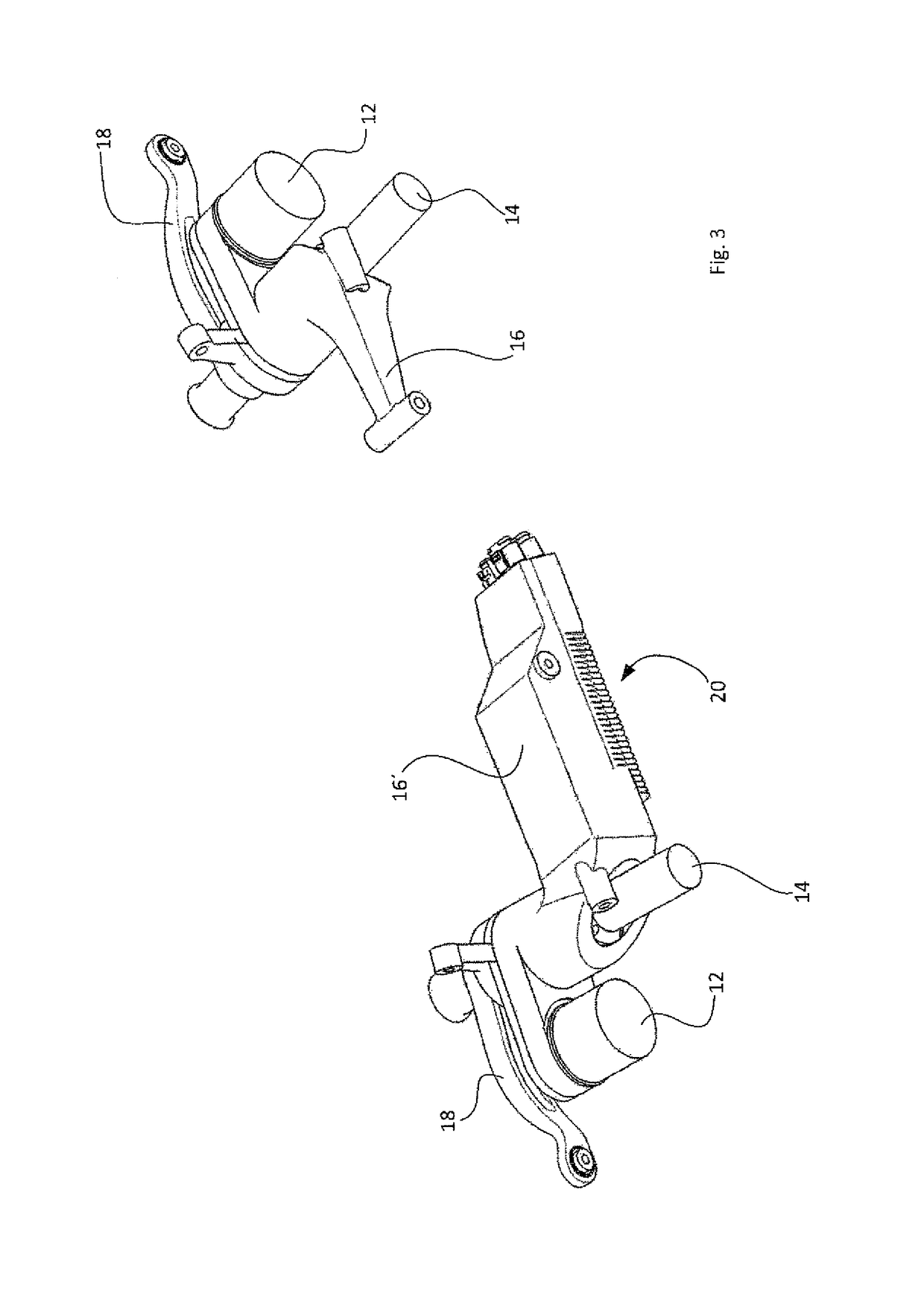 Actively adjustable wheel suspension for the wheels of an axle of a motor vehicle