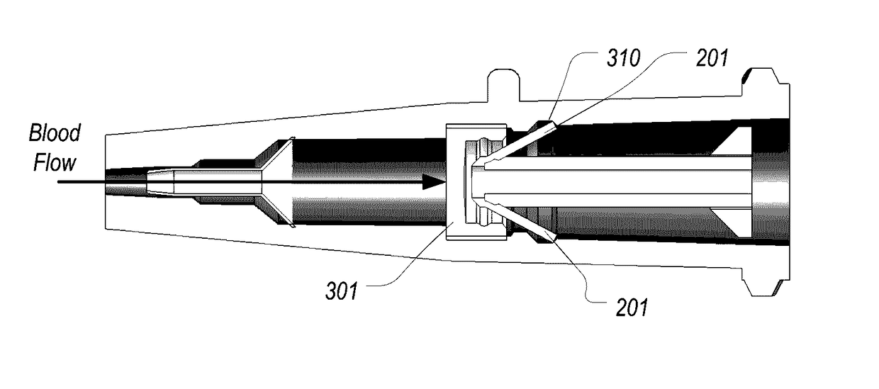 Blood control catheter valve employing actuator with flexible retention arms