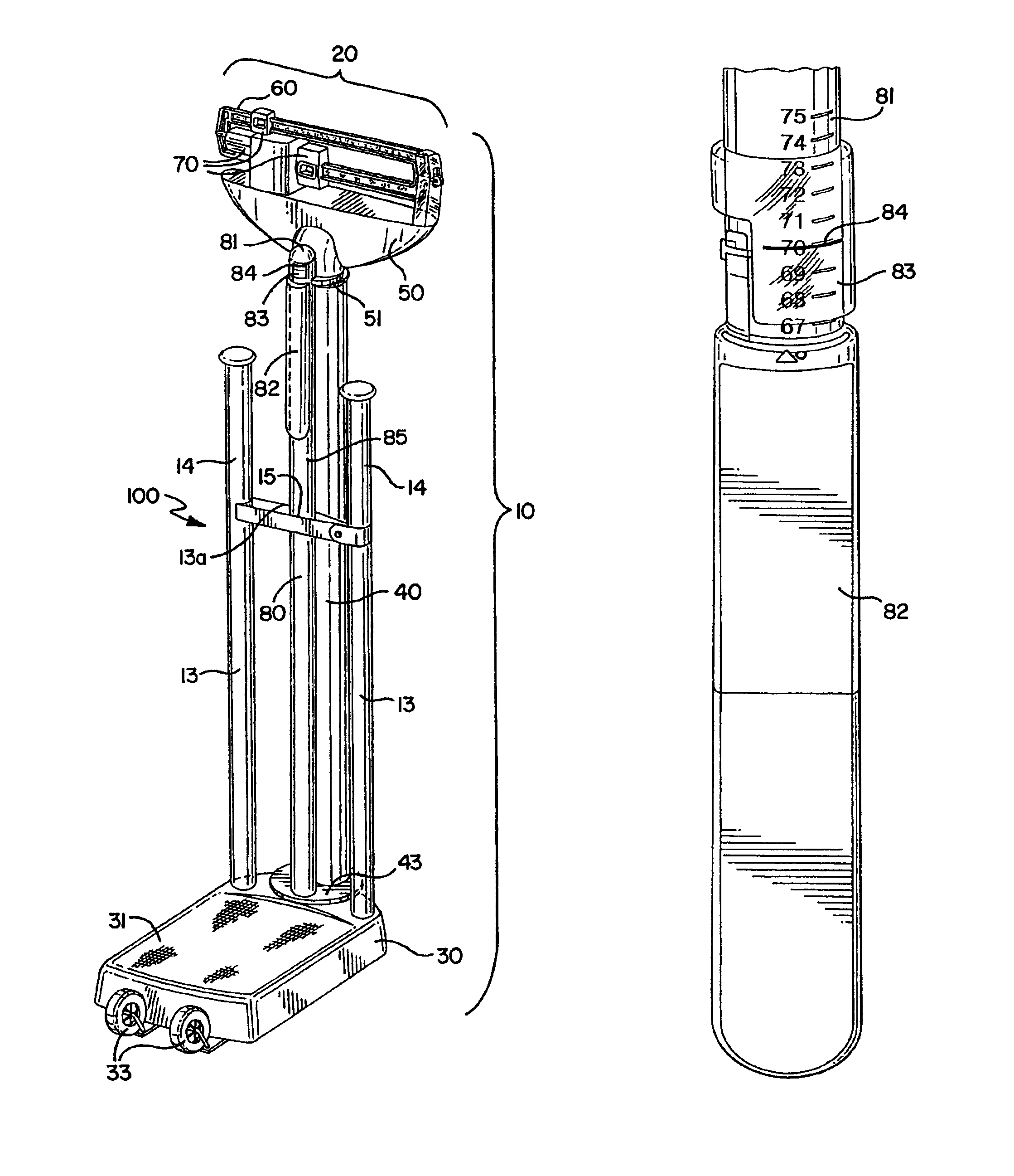 Beam scale with user friendly features