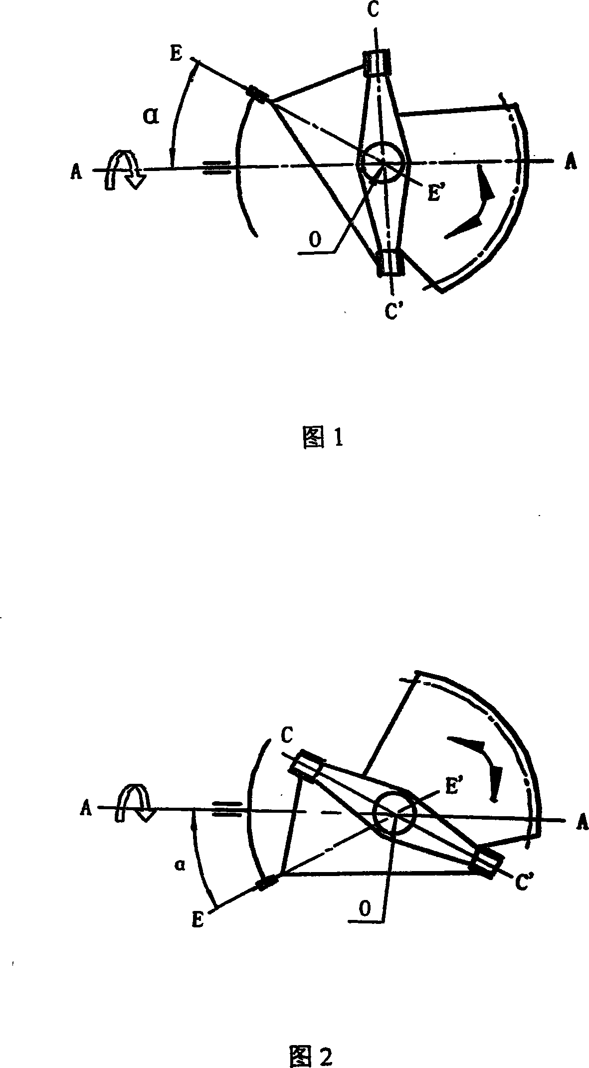 Spatial crank rocker weft insertion device for rapier loom