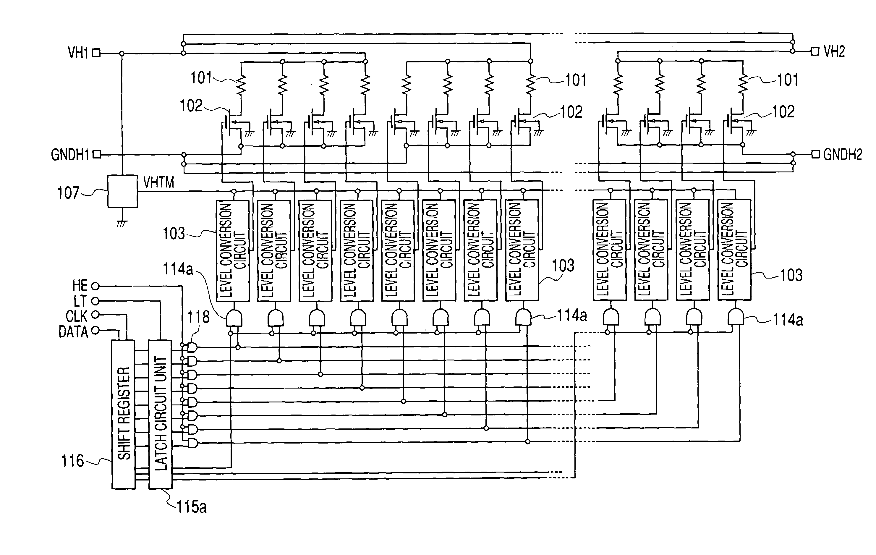 Semiconductor device for liquid ejection head, liquid ejection head, and liquid ejection apparatus