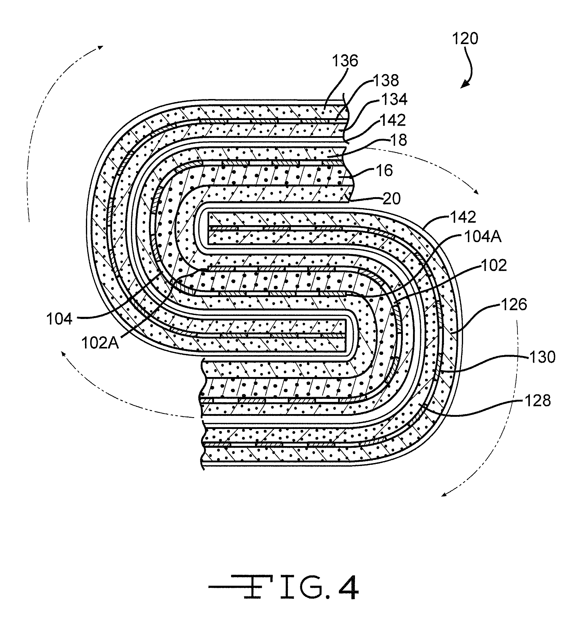 Sandwich cathode electrochemical cell with wound electrode assembly