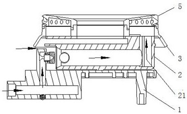 Atmospheric type upper-inlet dry-burning-prevention burner