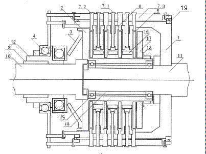 Novel friction clutch and separating and combining device thereof