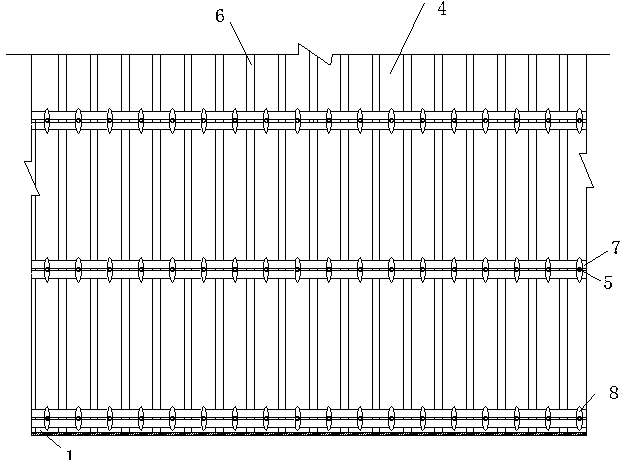 Shear wall template structure and construction method