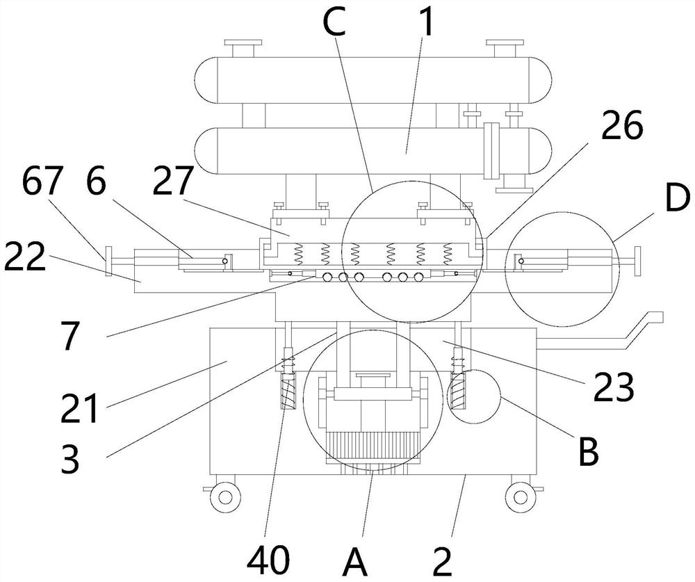 Test equipment with multidirectional observation function for gas-water heat exchanger