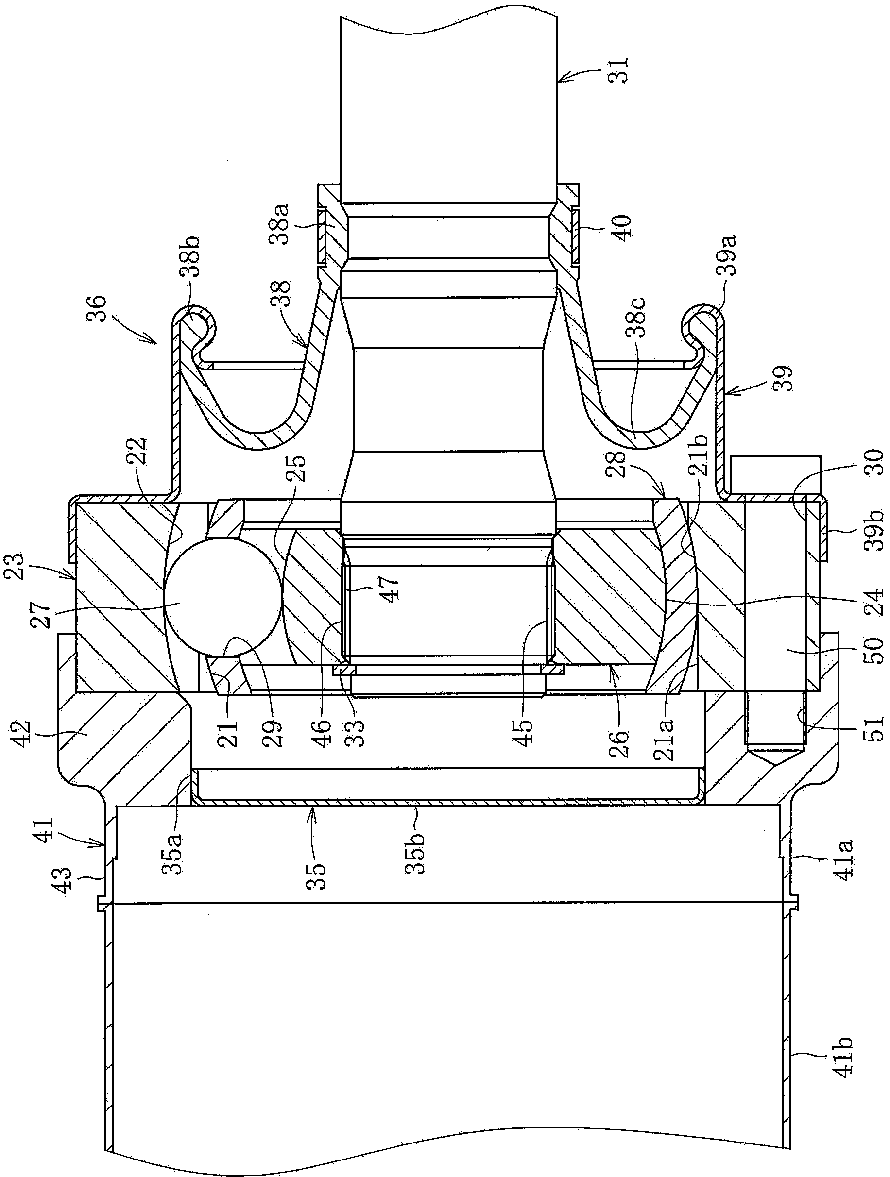 Stationary constant-velocity universal joint