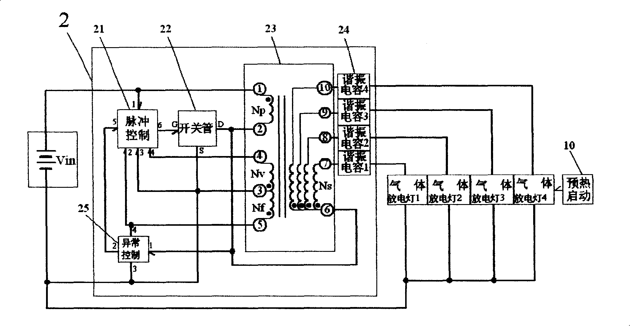 Drive unit of gas discharge lamp