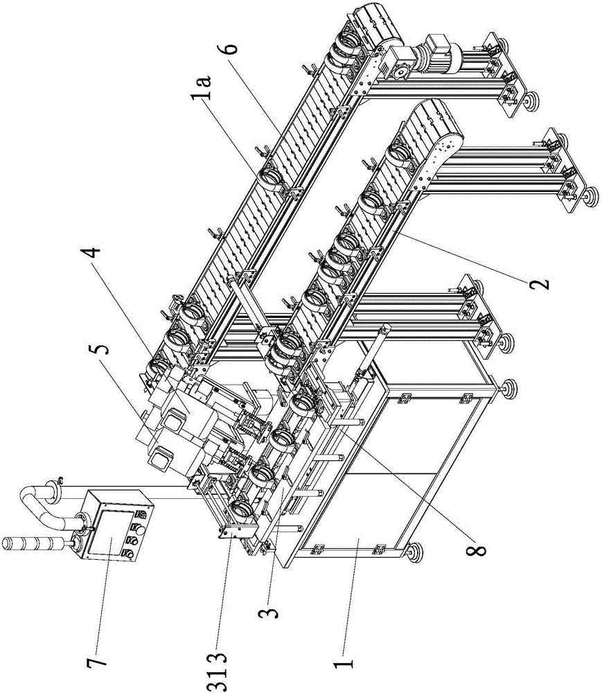 Full-automatic drilling and tapping machine for fuel nozzle hole of vertical bearing block