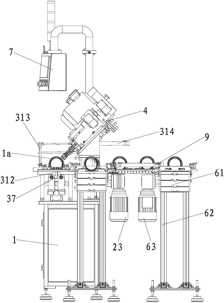 Full-automatic drilling and tapping machine for fuel nozzle hole of vertical bearing block