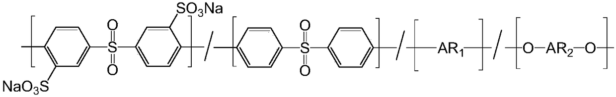 Sulfonated polyaryl ether sulfone copolymer containing pyridine group, preparation method and application