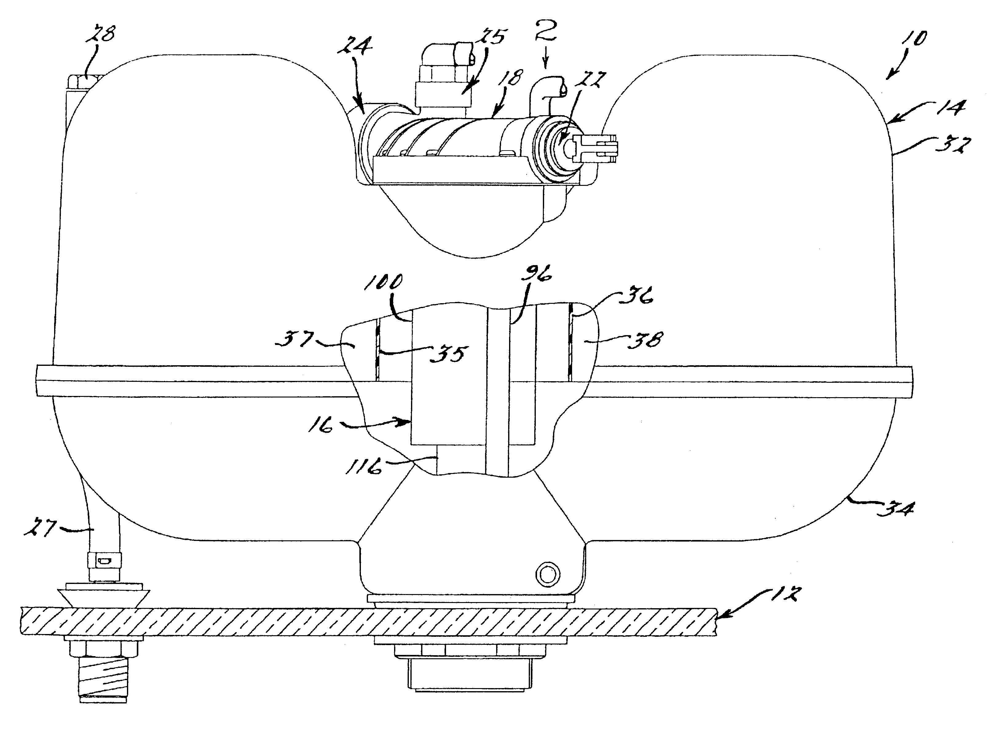 Pressurized water closet flushing system