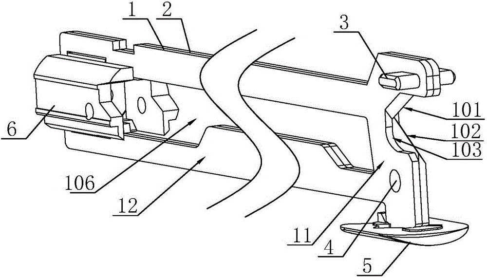 Intracavitary straight-cutting push knife mechanism